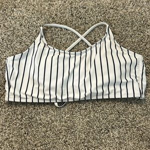 Shein Woman’s Swimsuit Top Black and White Striped Size M
